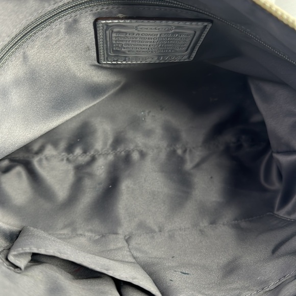 Coach Poppy medium satchel hobo Handbag M1093-17047 gray canvas metallic Accents - Picture 8 of 12